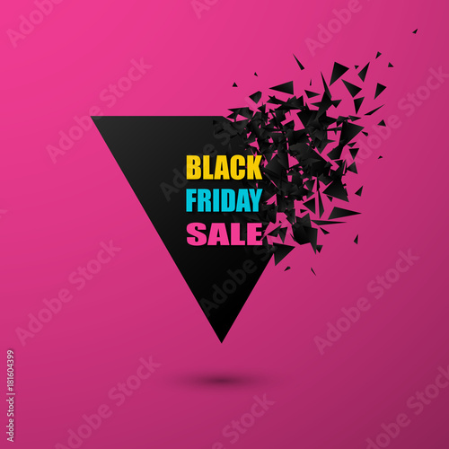 Black friday sale. Abstract black explosion. Geometric background. Vector illustration