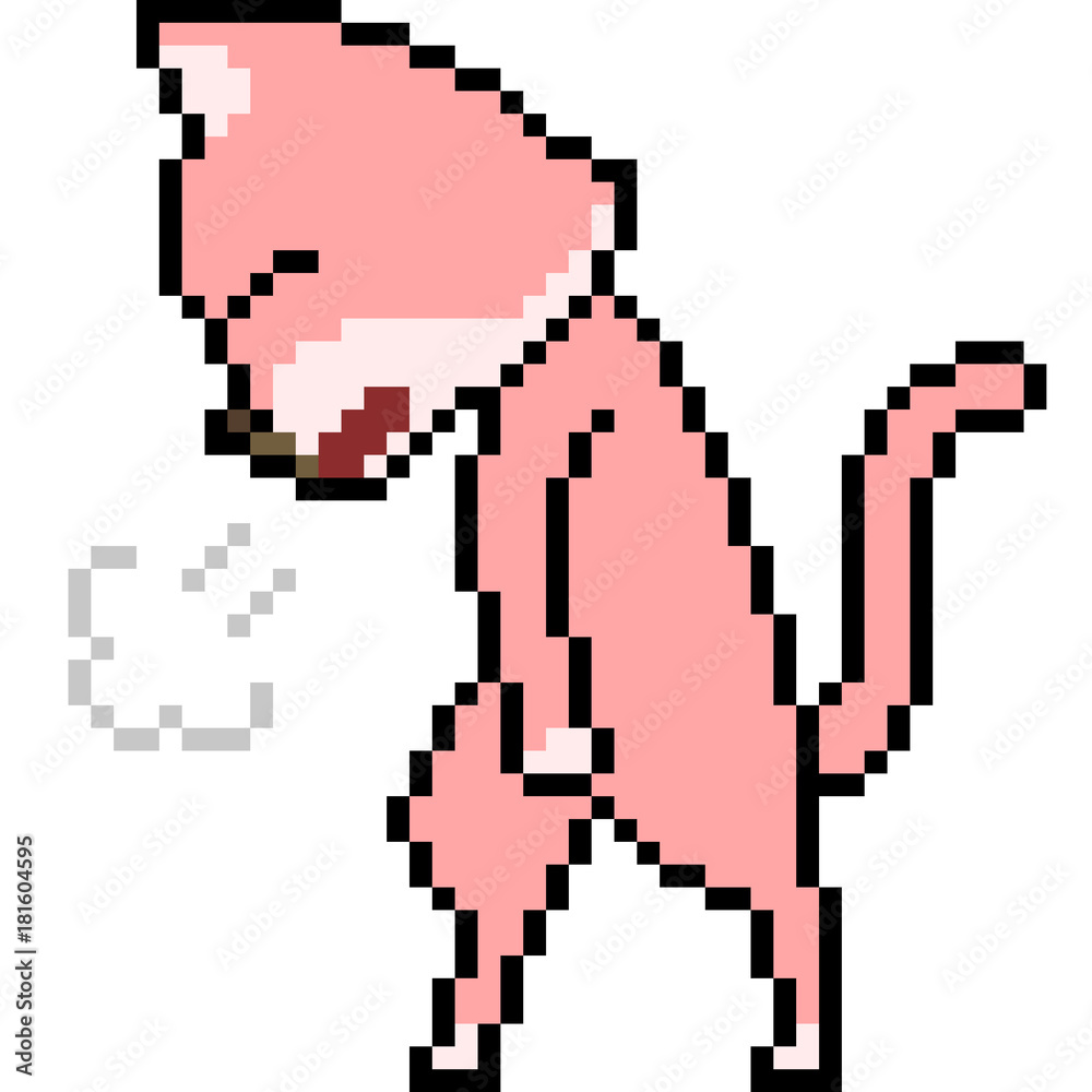 Obraz premium vector pixel art cat sigh