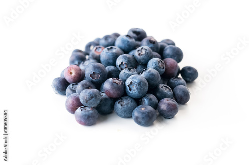 Fresh blueberries isolated on white