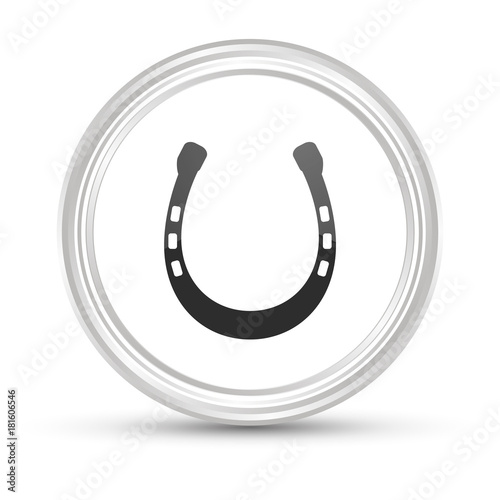 Weißer Button - Pferdehufe