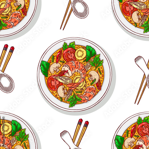 seamless background of tom yum kung