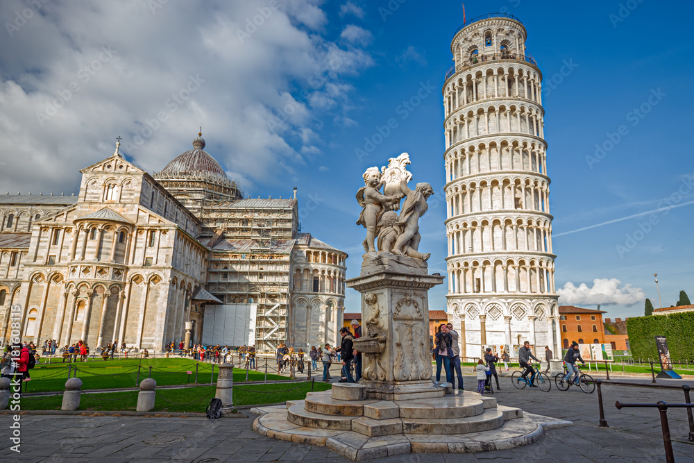 Ταπετσαρία The Renaissance square of Miracles with the famous leaning tower in the city of Pisa