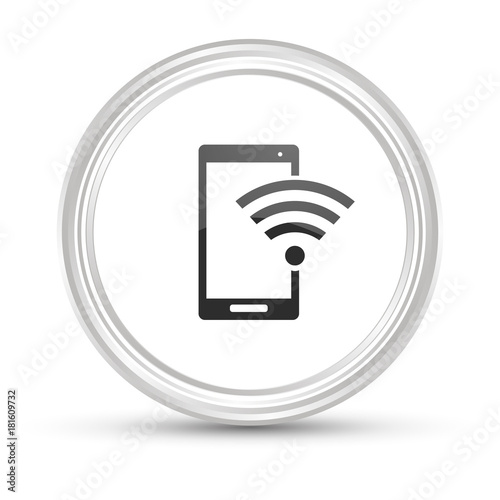 Weißer Button - Smartphone WLAN