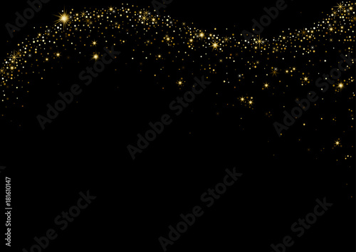 Starry Wave on Black Background - Luxury Design Element for Your Graphic Illustration, Vector