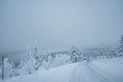 Snowy mountains in lapland