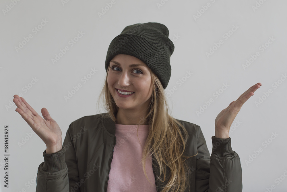 Portrait of beautiful and happy smiling girl