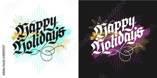 Wallpaper Mural Christmas lettering greeting cards Torontodigital.ca