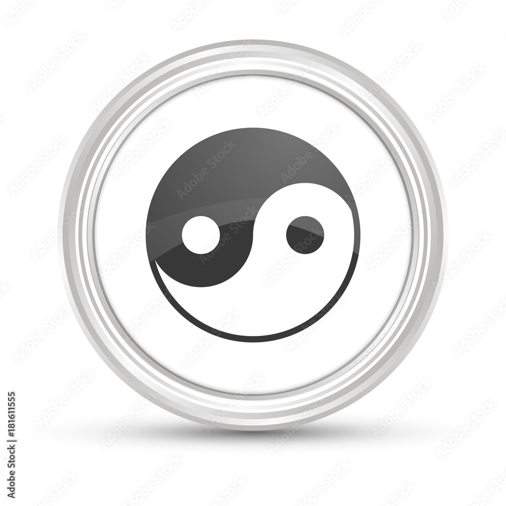 Weißer Button - Yin-yang Weißer Button - Yin-yang