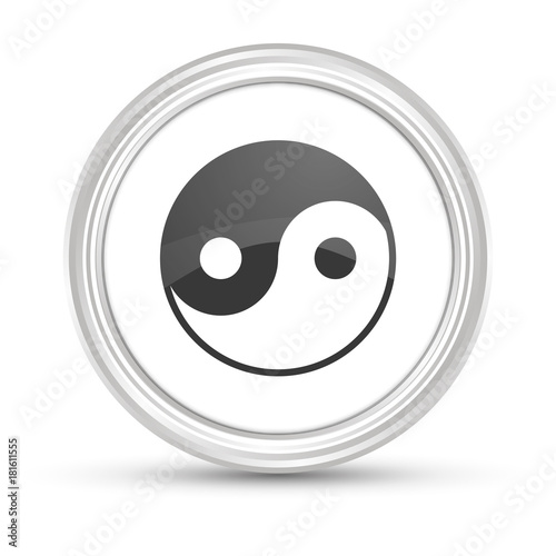 Weißer Button - Yin-yang photo