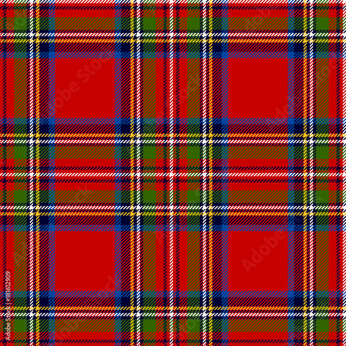 Scottish plaid. Royal Stewart tartan, seamless pattern