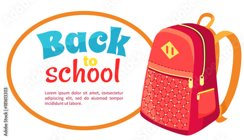 Back to School Poster with Fashionable Backpack