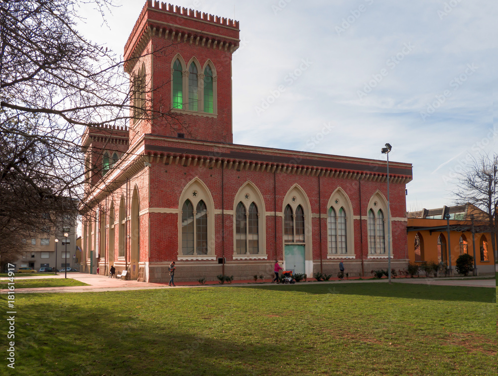 industrial archeology, a brick factory of the last century, restored and integrated into a public garden