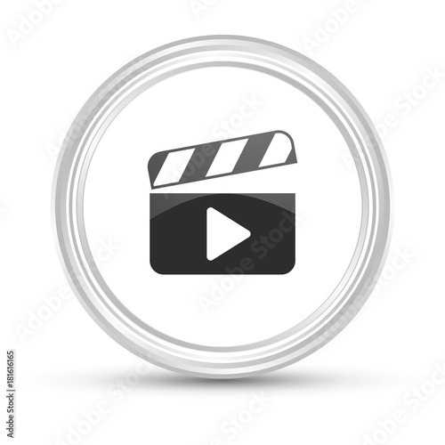 Weißer Button - Filmklappe - Filmdreh