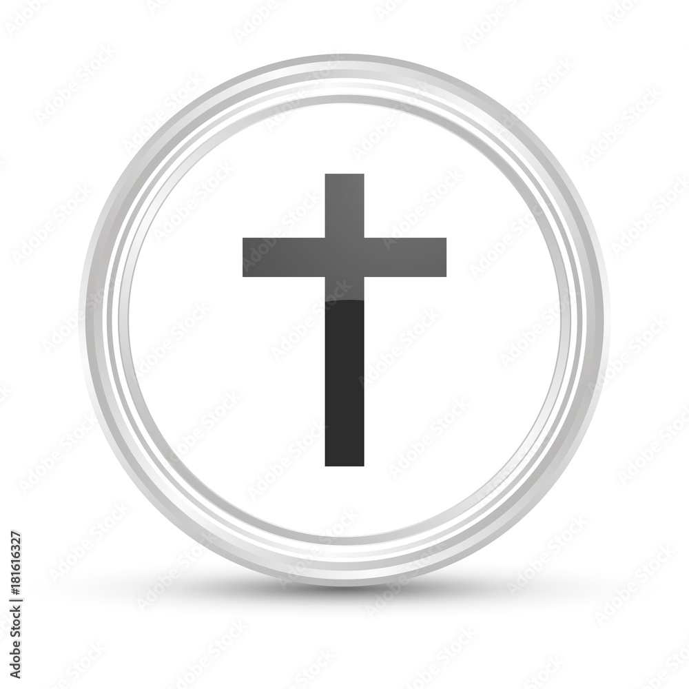 Weißer Button - Kreuz - Religion Weißer Button - Kreuz - Religion