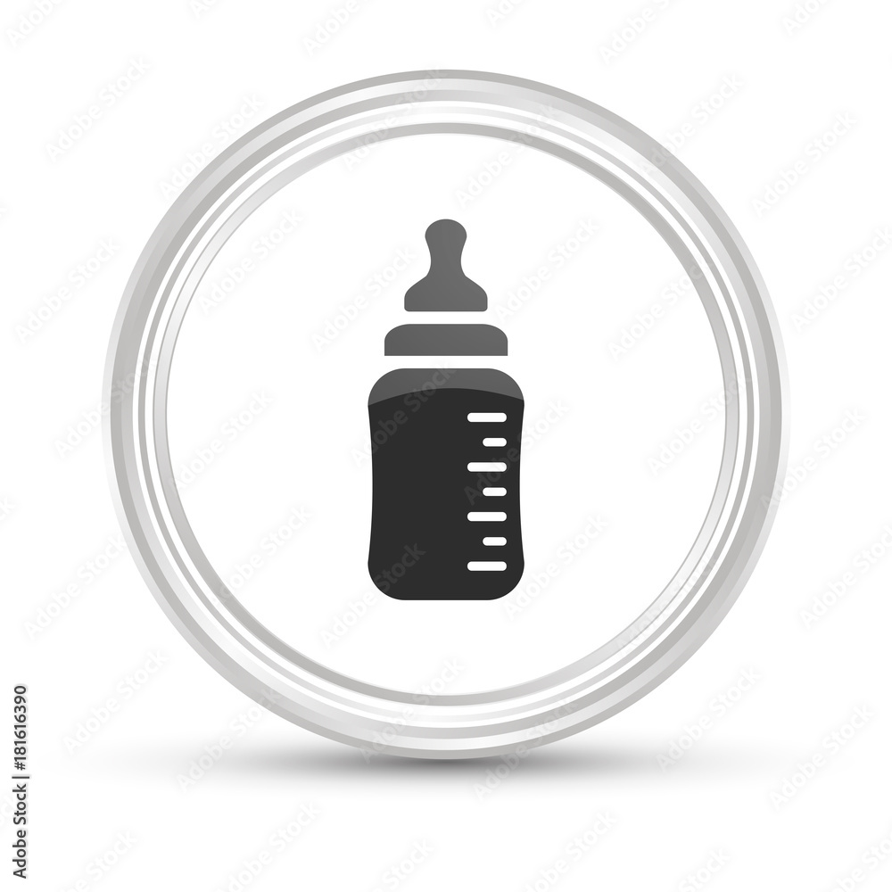 Weißer Button - Babyflasche Weißer Button - Babyflasche