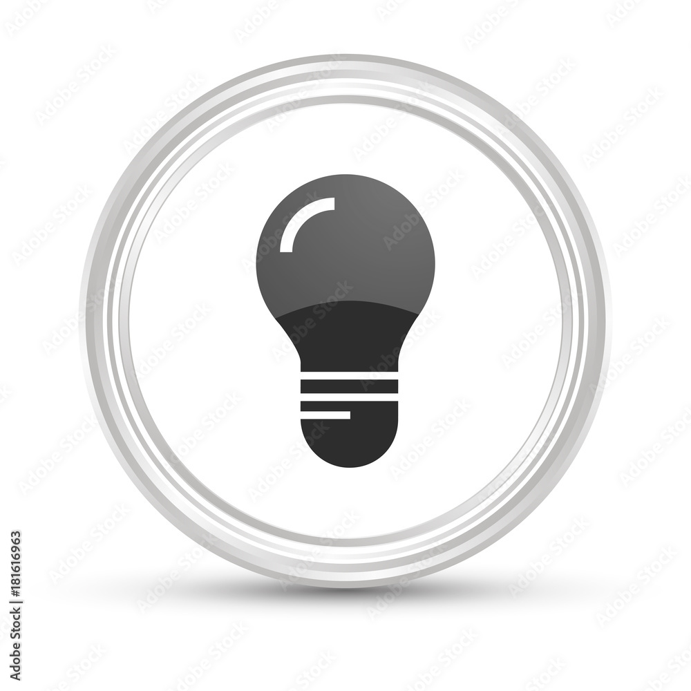Weißer Button - Glühbirne - Idee Weißer Button - Glühbirne - Idee