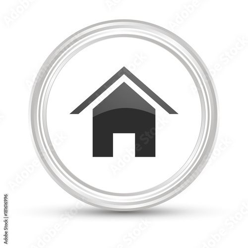 Weißer Button - Häuschen
