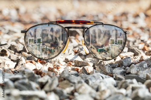 Glasses with reflection