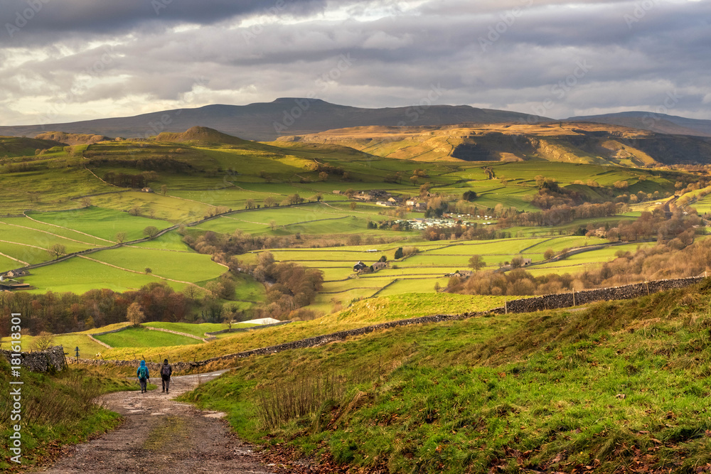 Descent to Langcliffe near Settle in Yorkshire Dales.