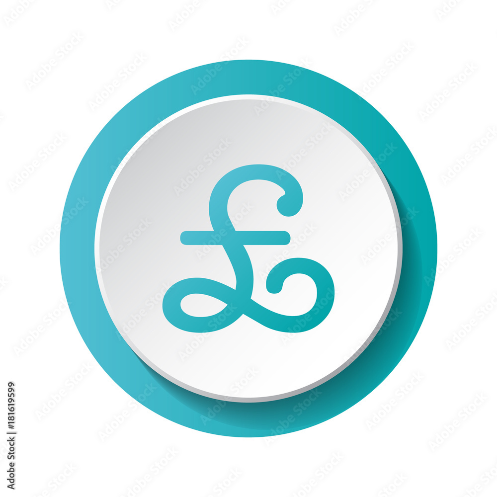 British pound - 3d icon. Vector.