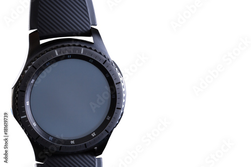 smart watch with an empty dial on a white background