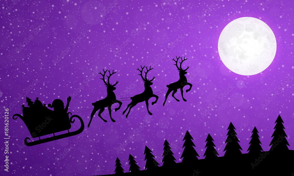 Silhouette of Santa Claus - Christmas card. Vector. Silhouette of Santa Claus - Christmas card. Vector.