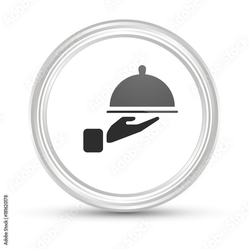 Weißer Button - Servierplatte