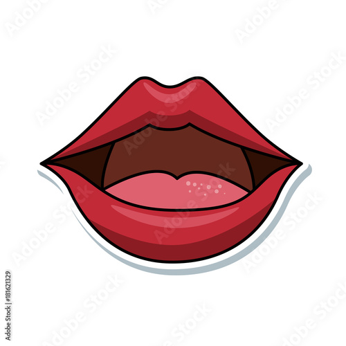 pop art lips icon vector illustration design