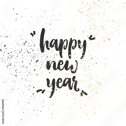 New Year hand drawn unique lettering. Winter holiday collection.