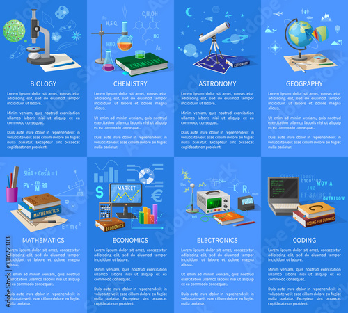Educational University Subjects Posters with Text
