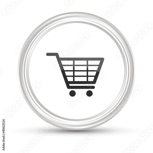 Weißer Button - Einkaufswagen - Online-Shopping