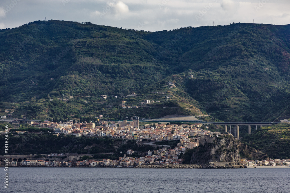 City on Coast of Italy in Messina Strait