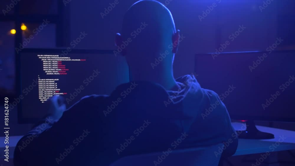 hacker using computer virus for cyber attack