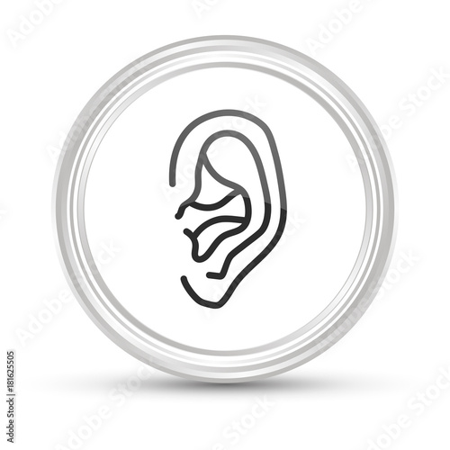 Weißer Button - Ohr im Profil