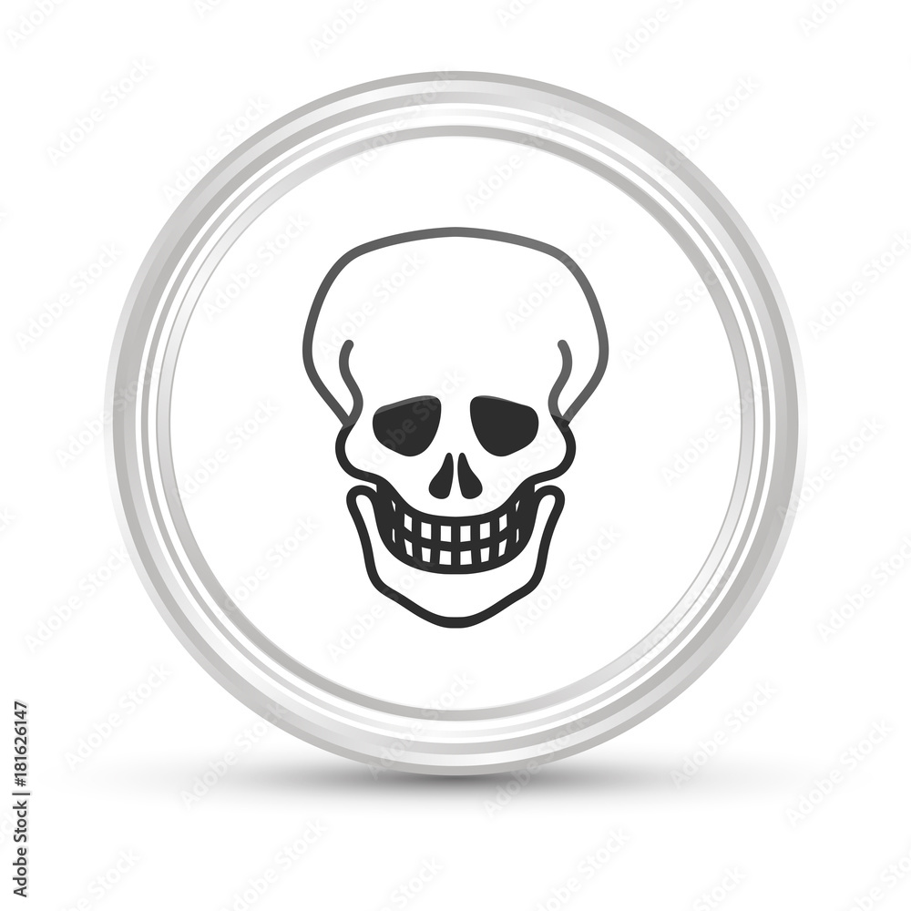 Weißer Button - Totenschädel Weißer Button - Totenschädel