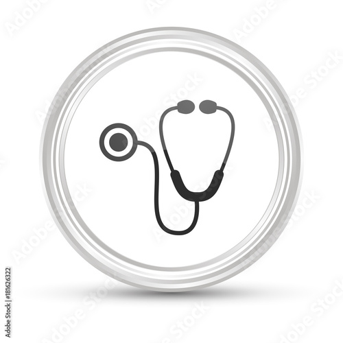 Weißer Button - Stetoskop - Untersuchung