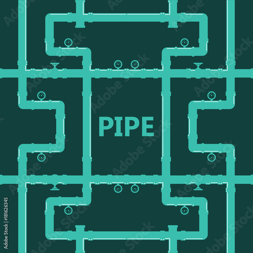 Pipe fittings vector icons set. Tube industry, construction pipeline, drain system. Pipeline water vector