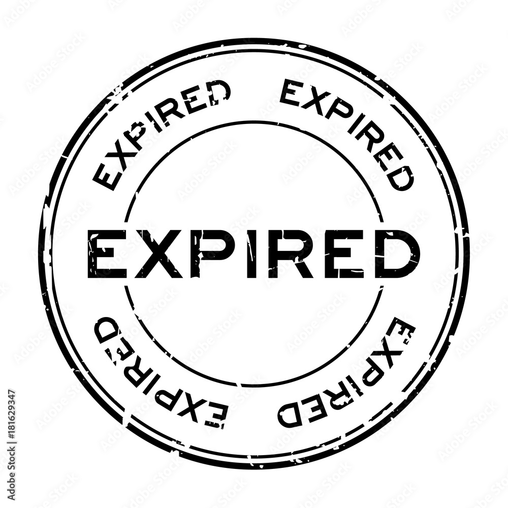 Grunge black expired round rubber seal stamp on white background Grunge black expired round rubber seal stamp on white background
