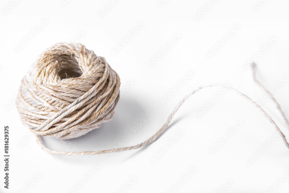 Roll of Hemp rope on the white backgroung. Roll of Hemp rope on the white backgroung.