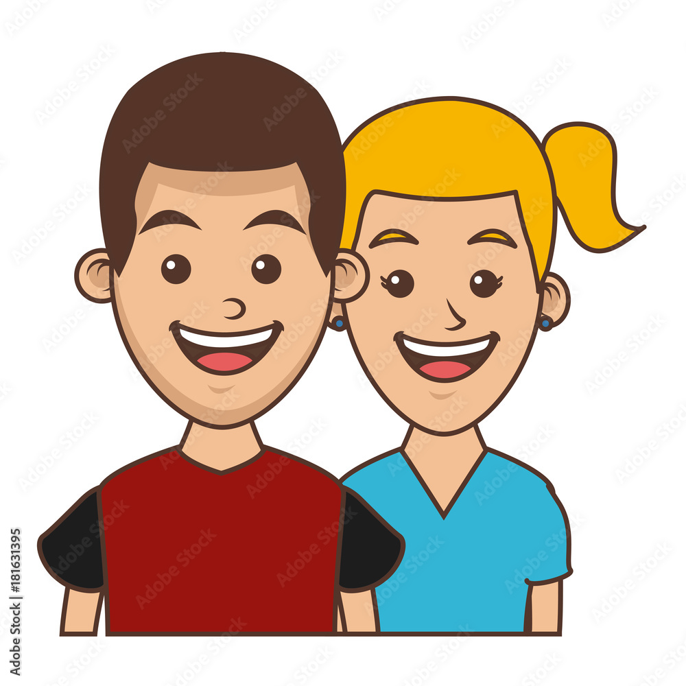 Couple of friends cartoon Couple of friends cartoon