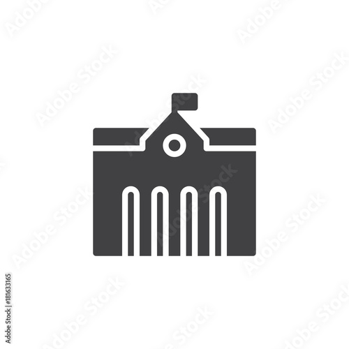 Town city hall icon vector, filled flat sign, solid pictogram isolated on white. Symbol, logo illustration