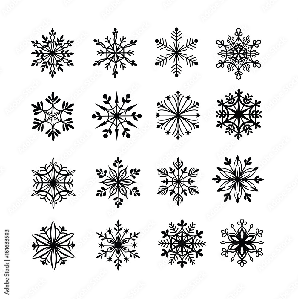 Vector set of snowflakes Vector set of snowflakes