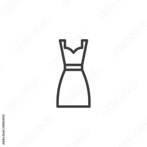 Women fashionable night dress line icon, outline vector sign, linear style pictogram isolated on white. Symbol, logo illustration. Editable stroke
