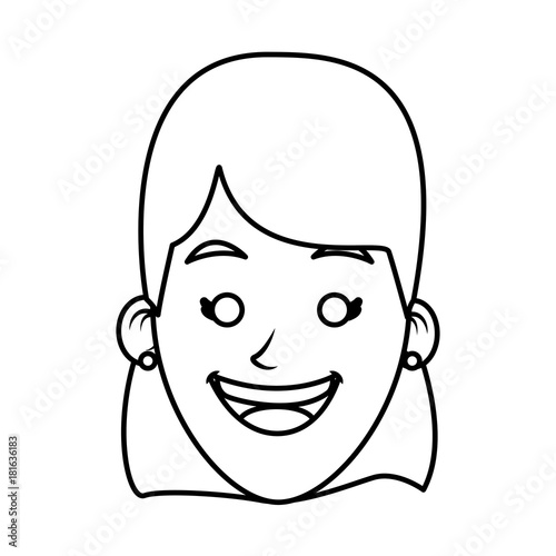 Woman smiling cartoon