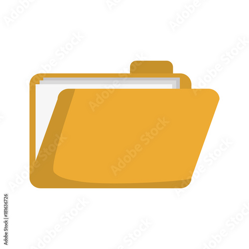 document folder icon over white background colorful design  vector illustration