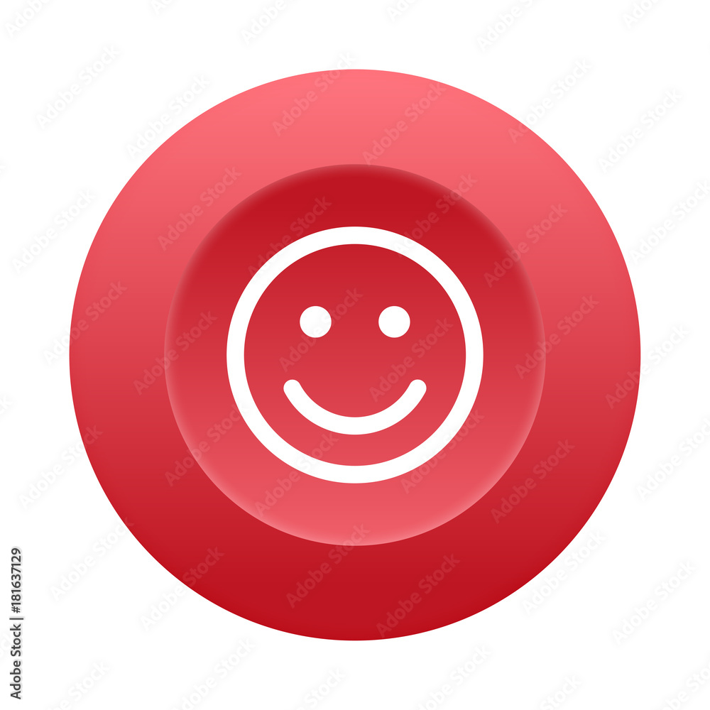 Runder 3D Button - Glücklicher Smiley Runder 3D Button - Glücklicher Smiley