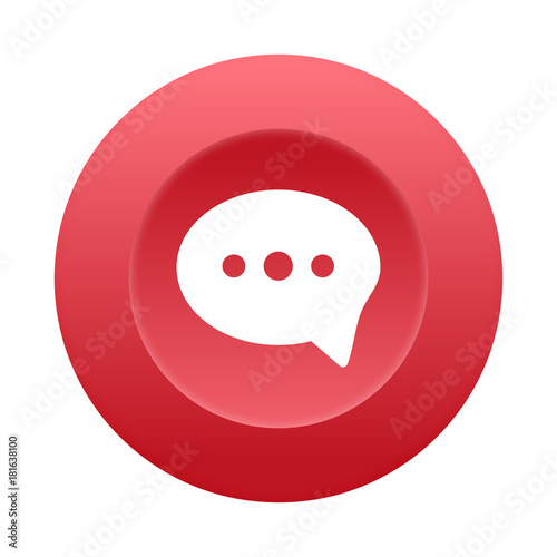 Runder 3D Button - Sprechblase - Kommentar