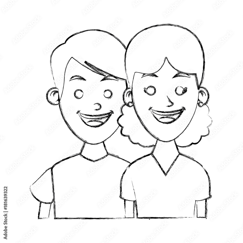 Couple of friends cartoon