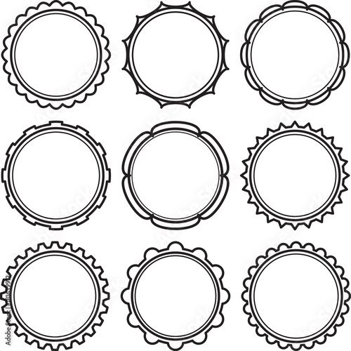 Big set of solid black templates for rubber stamps