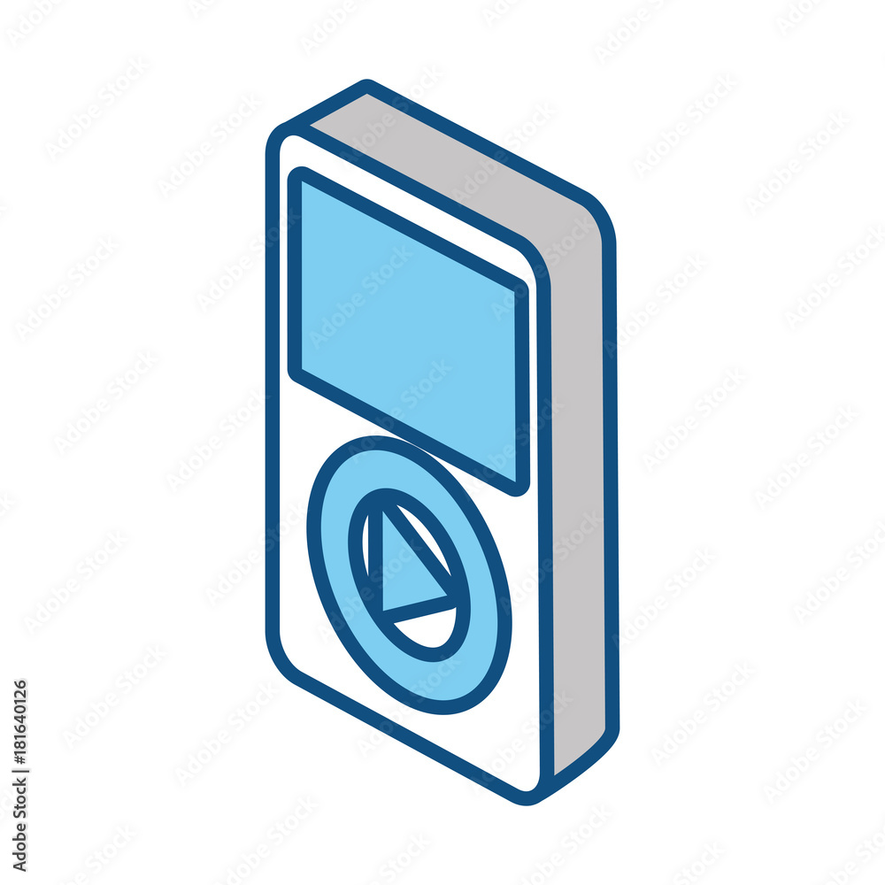 isometric music player device with play button icon over white background colorful design vector illustration isometric music player device with play button icon over white background colorful design vector illustration